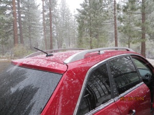 Snow on car