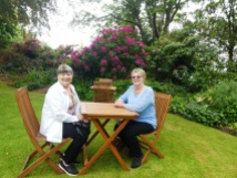 Betty and Diane in the garden